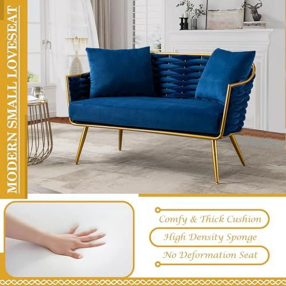 Velvet Accent Sofa Chair with 2 Pillows A2295