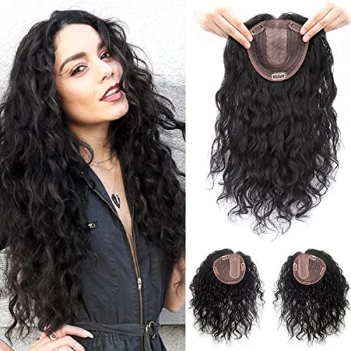 Dark Brown 12" Silktop Human Hair Topper Y2240