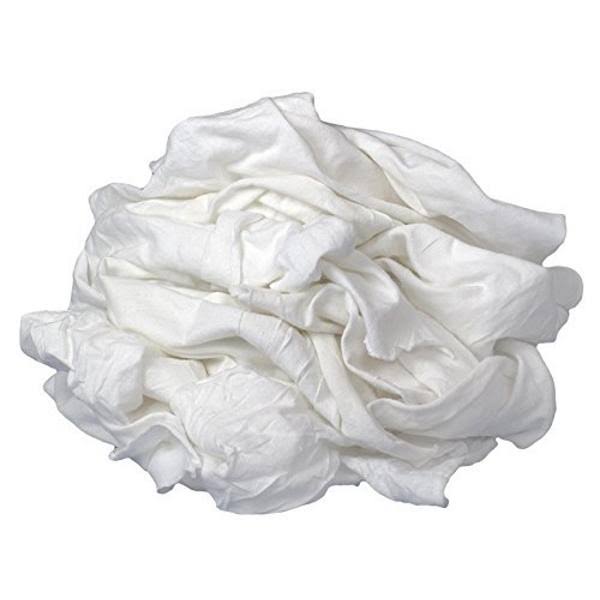 Recycled White Flannel Cloth Rags, 25 lbs K72550