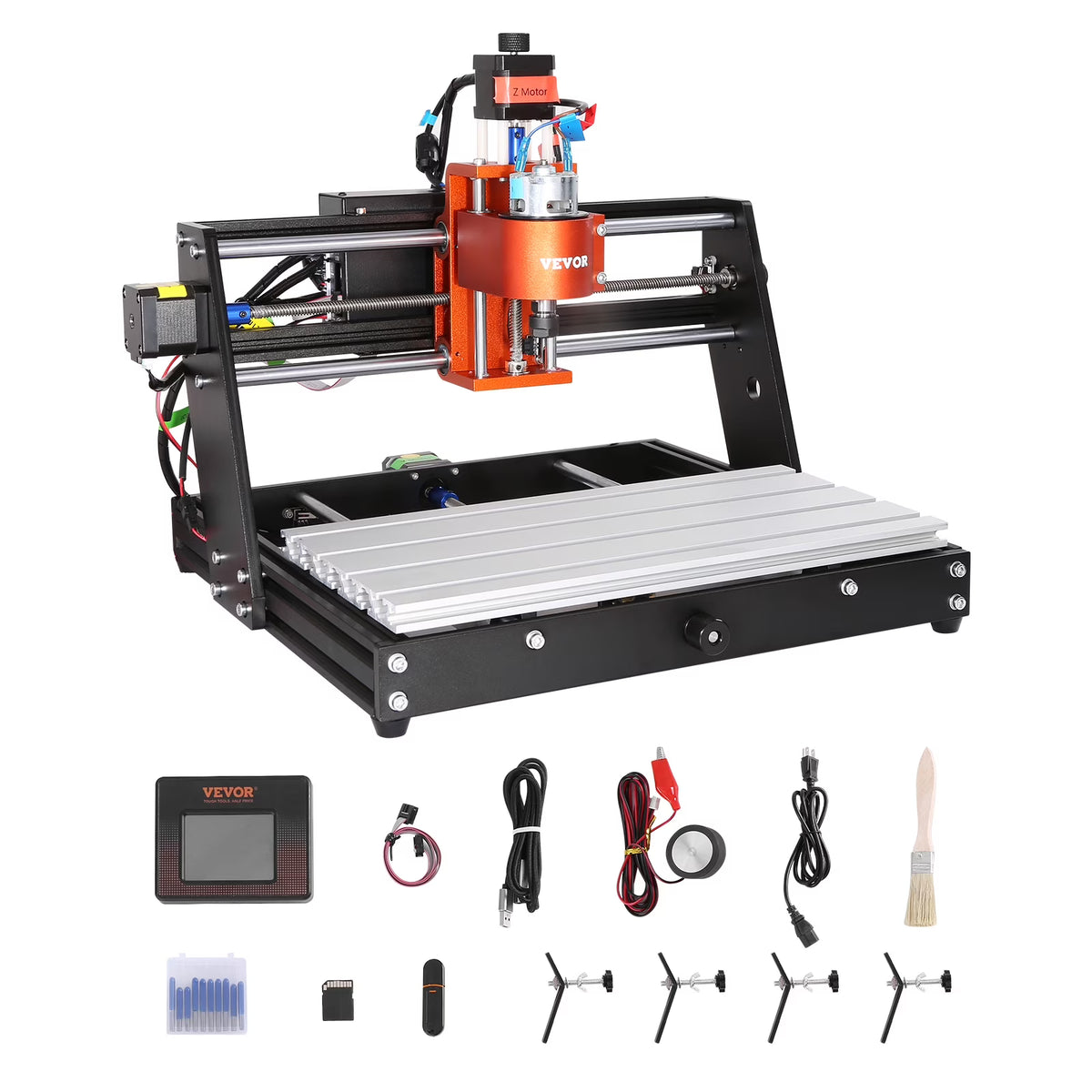 CNC Router Machine, 60W, 3 Axis, 11.8 x 7.87 x 2.36 in Working Area S5682