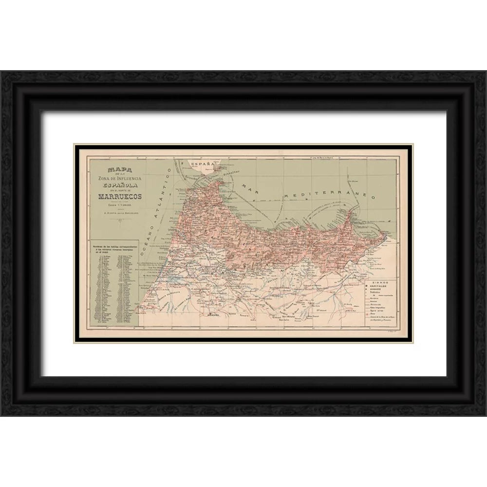 Black Ornate Wood Framed Art Print N62061