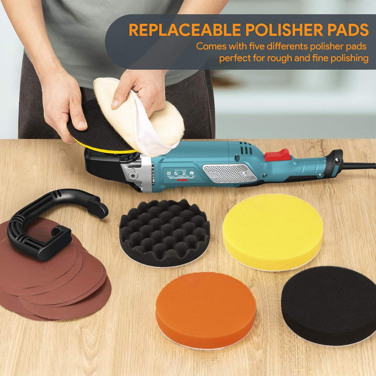12 Amp 6-inch/7-inch Variable Speed Car Polisher, Pack of 2 J99761