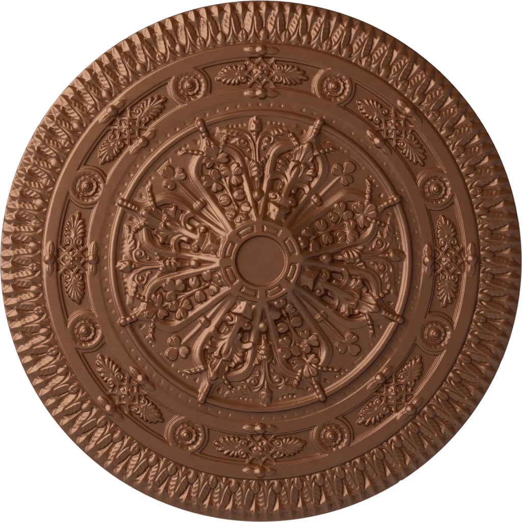 Naple Ceiling Medallion, Hand-Painted Polished Copper R748