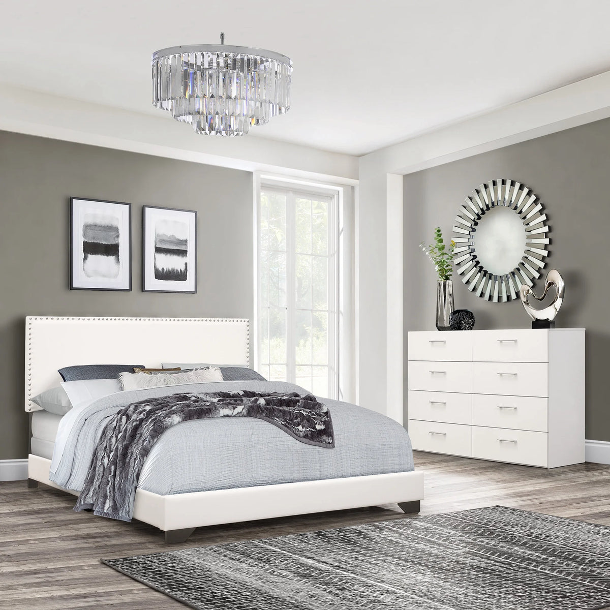 Charcoal Fabric Upholstered Queen Bed L55525