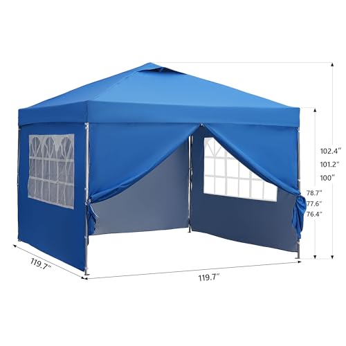 10x10ft Pop-up Canopy Tent with 4 Removable SideWalls B313