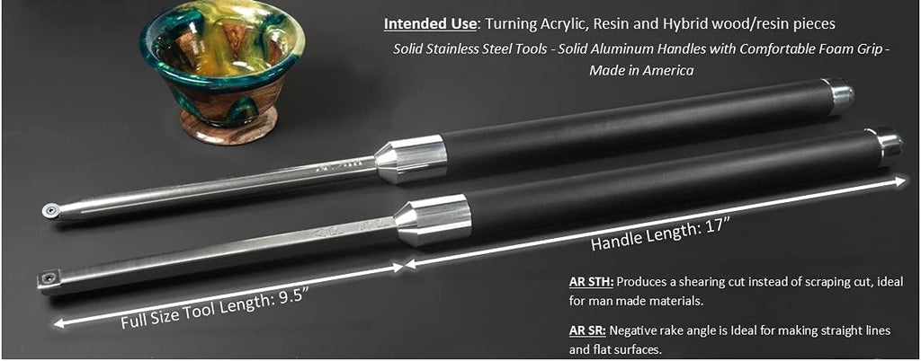 Carbide Turning Tools for Wood Lathe, 12" Tools, 17" Handles, 2 Tool Set X39502