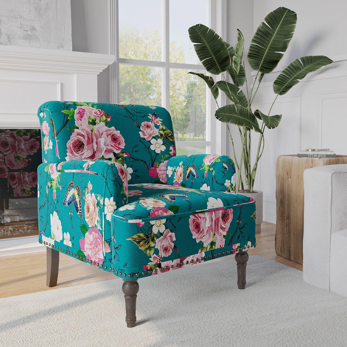 Modern Patterned Striped Accent Armchair H9639