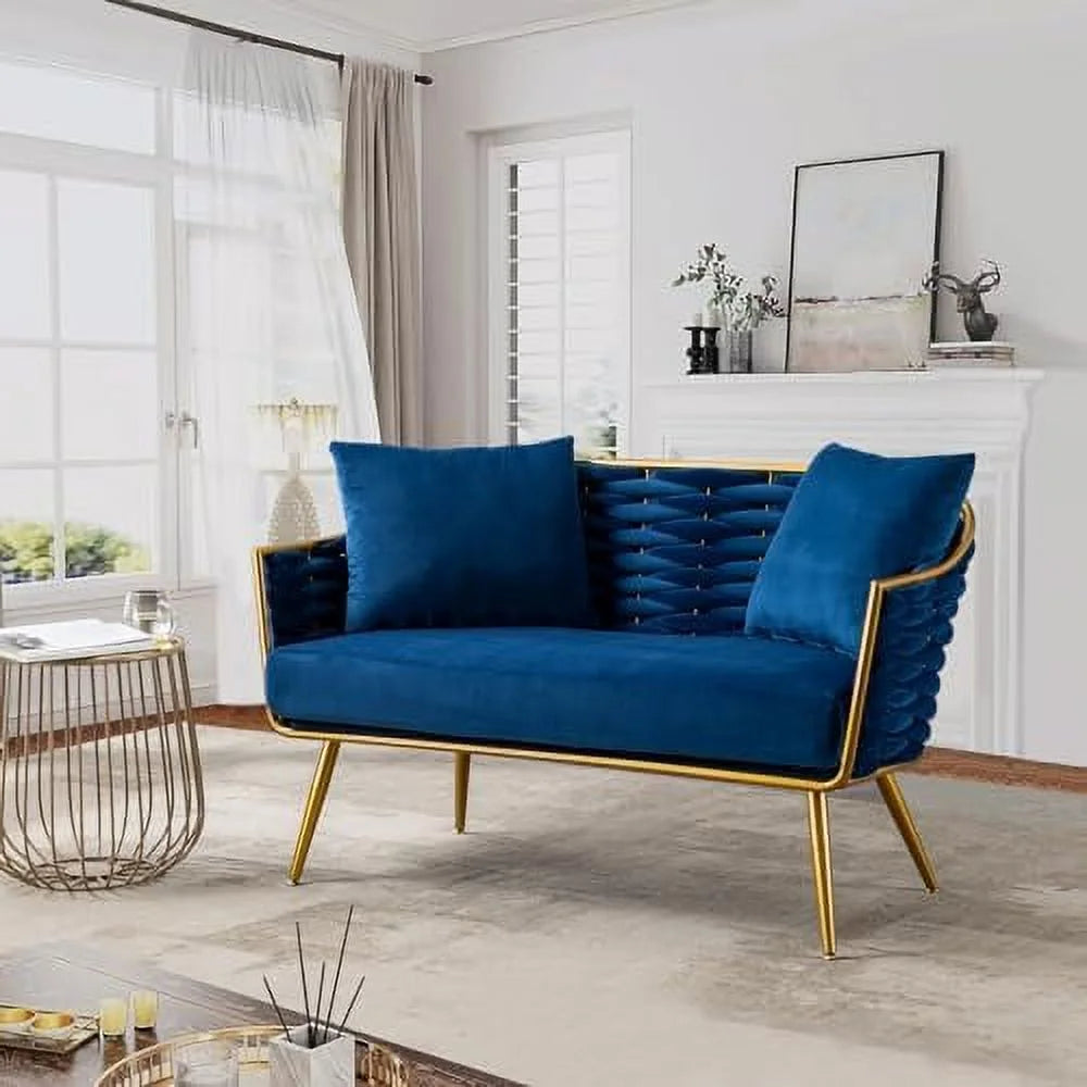Velvet Accent Sofa Chair with 2 Pillows A2295