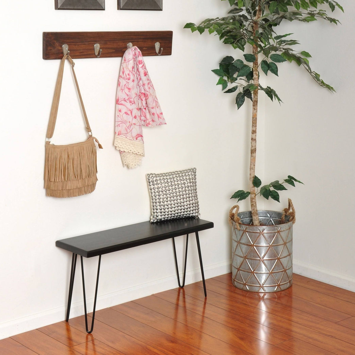 Dark Brown Wood Bench S817726