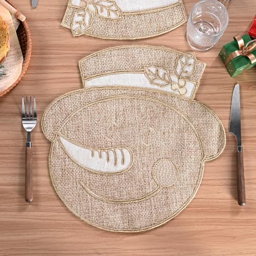 Set of 4 Burlap Christmas Placemats A71595