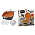 6 Quart Nonstick Copper Casserole Chef’s Pan & Stock Pot 4 Piece Set S66717