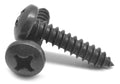 #10-16 x 2 Phillips Pan Head Sheet Metal Screw Black Zinc Plated R643
