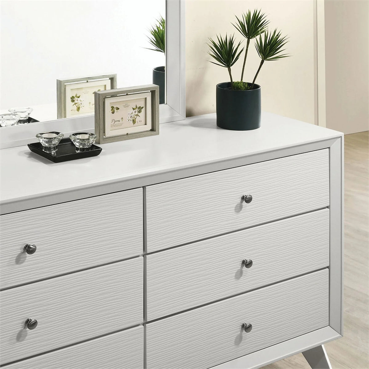 5pc Wood White Bedroom Set Cal King T36175