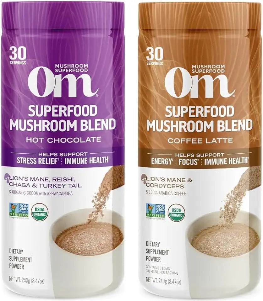 Hot Chocolate Blend Mushroom Powder and Coffee Latte Blend Mushroom Powder B31673