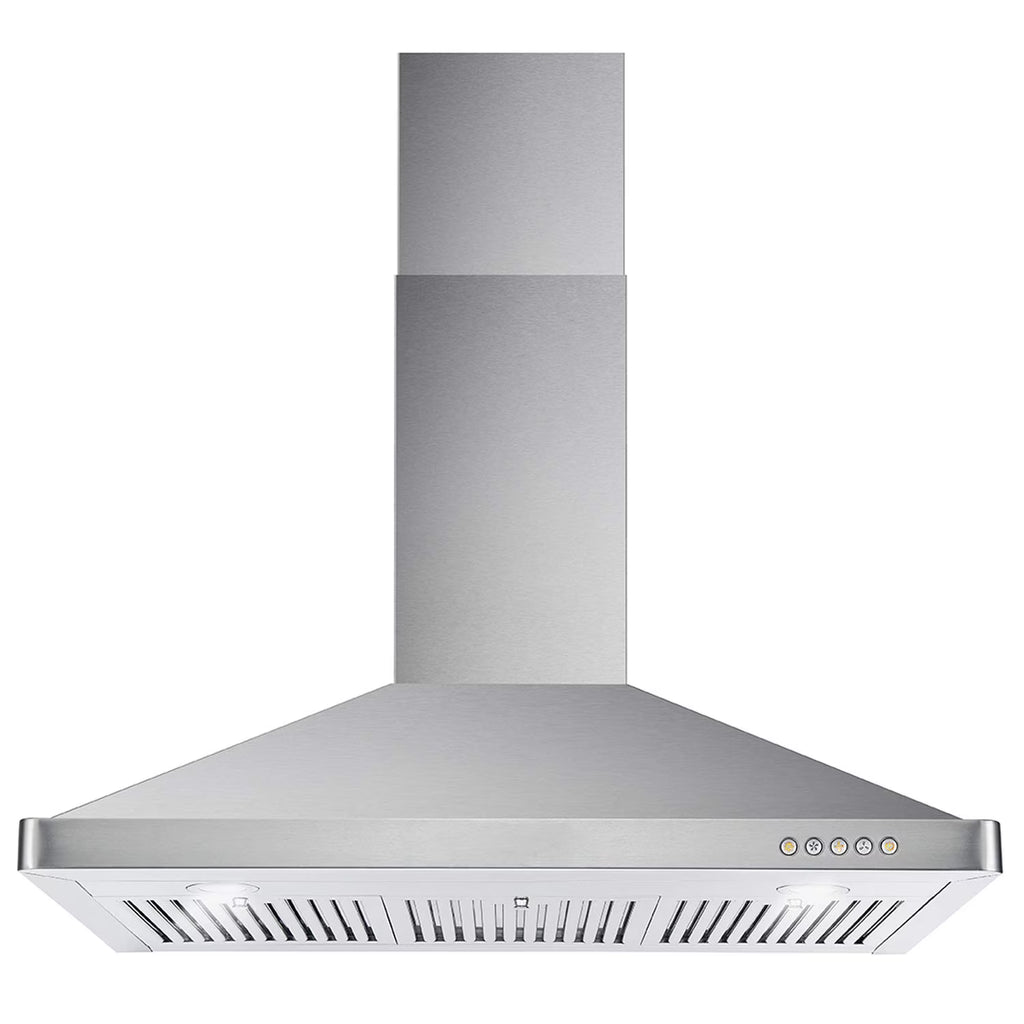 36 Inch Wall Mount Range Hood with Push Control, Stainless Steel K7230