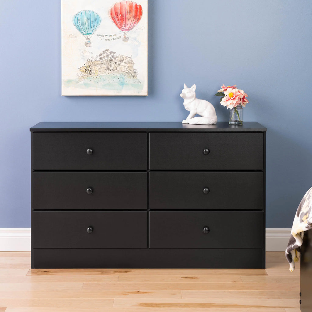White 6 Drawer Wooden Dresser N395