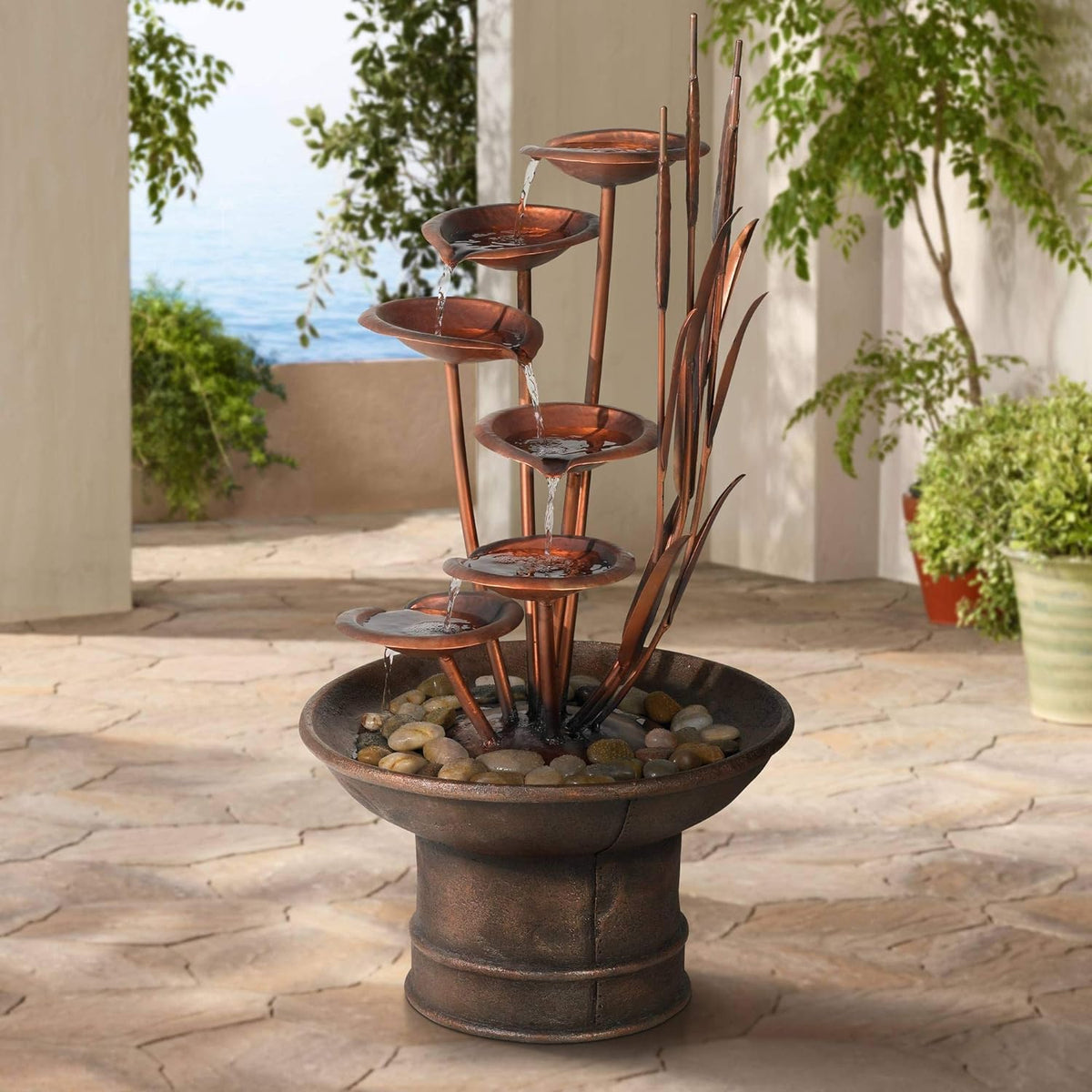 Outdoor Floor Fountain 33 High Cascading M425278