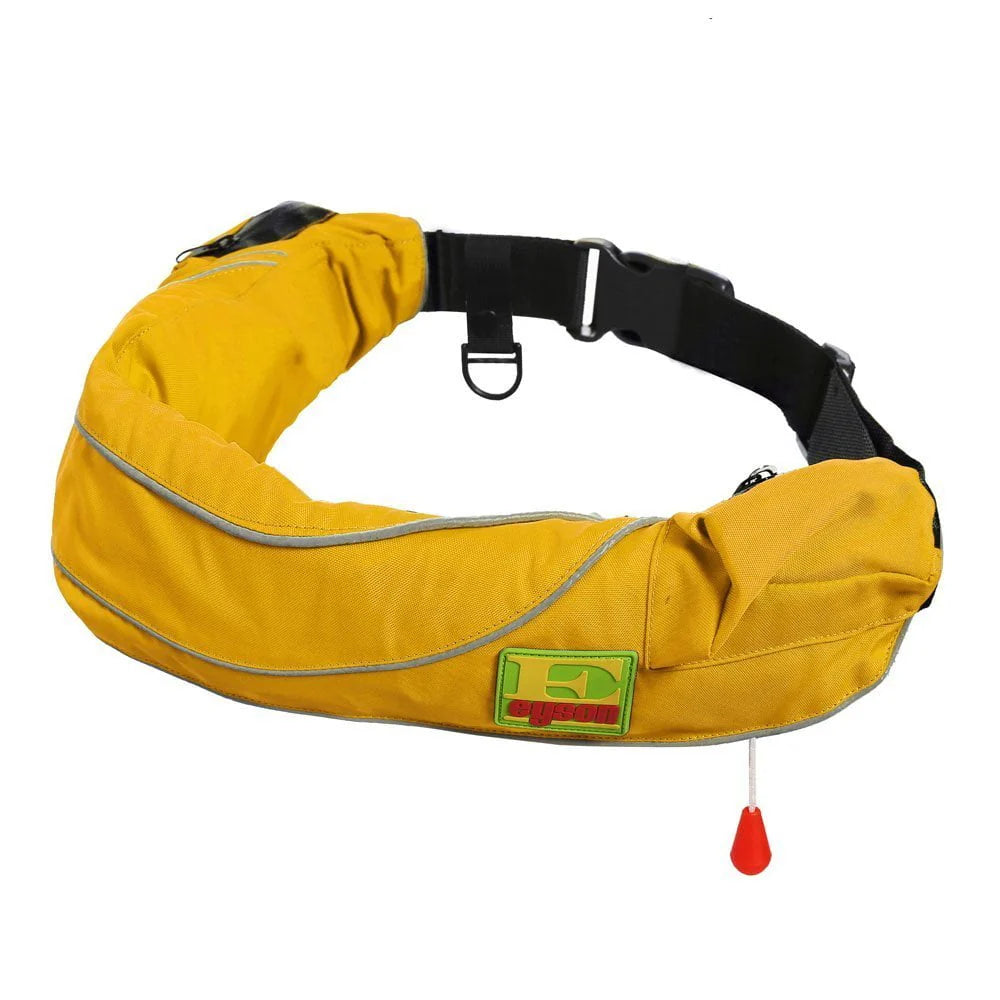 Manual Inflatable Belt Pack PFD Life Jacket with Zippered Storage Pocket, Black M24264