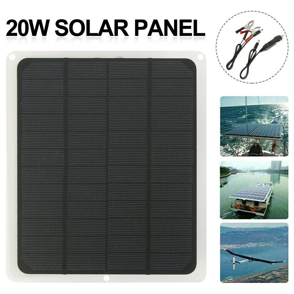 20W Solar Panel 12V Battery Charger D9210