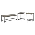 3-Piece Coffee Table Set with 2 Side Tables Gray Q677