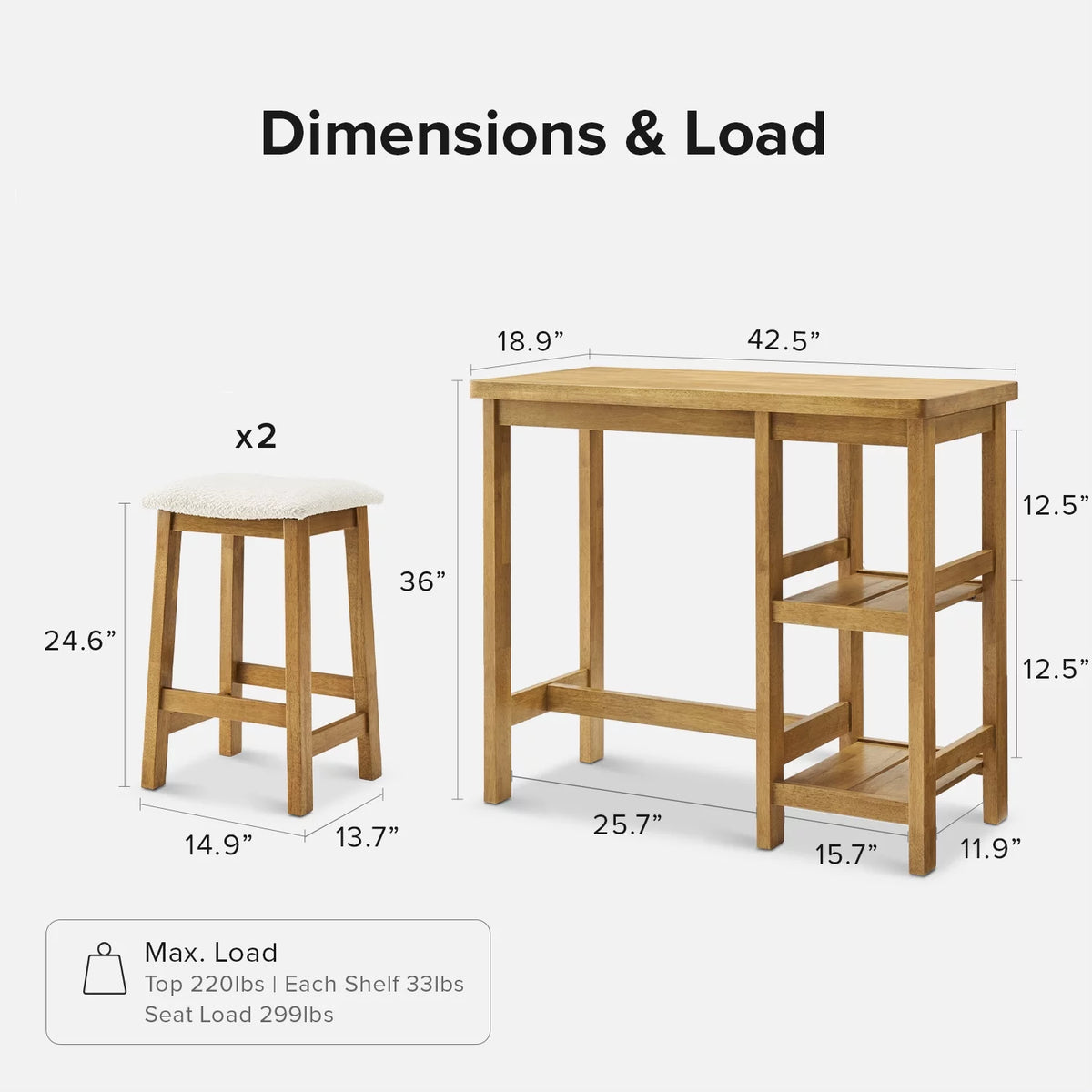 Bar Table Dining Table Set for 2 E7838