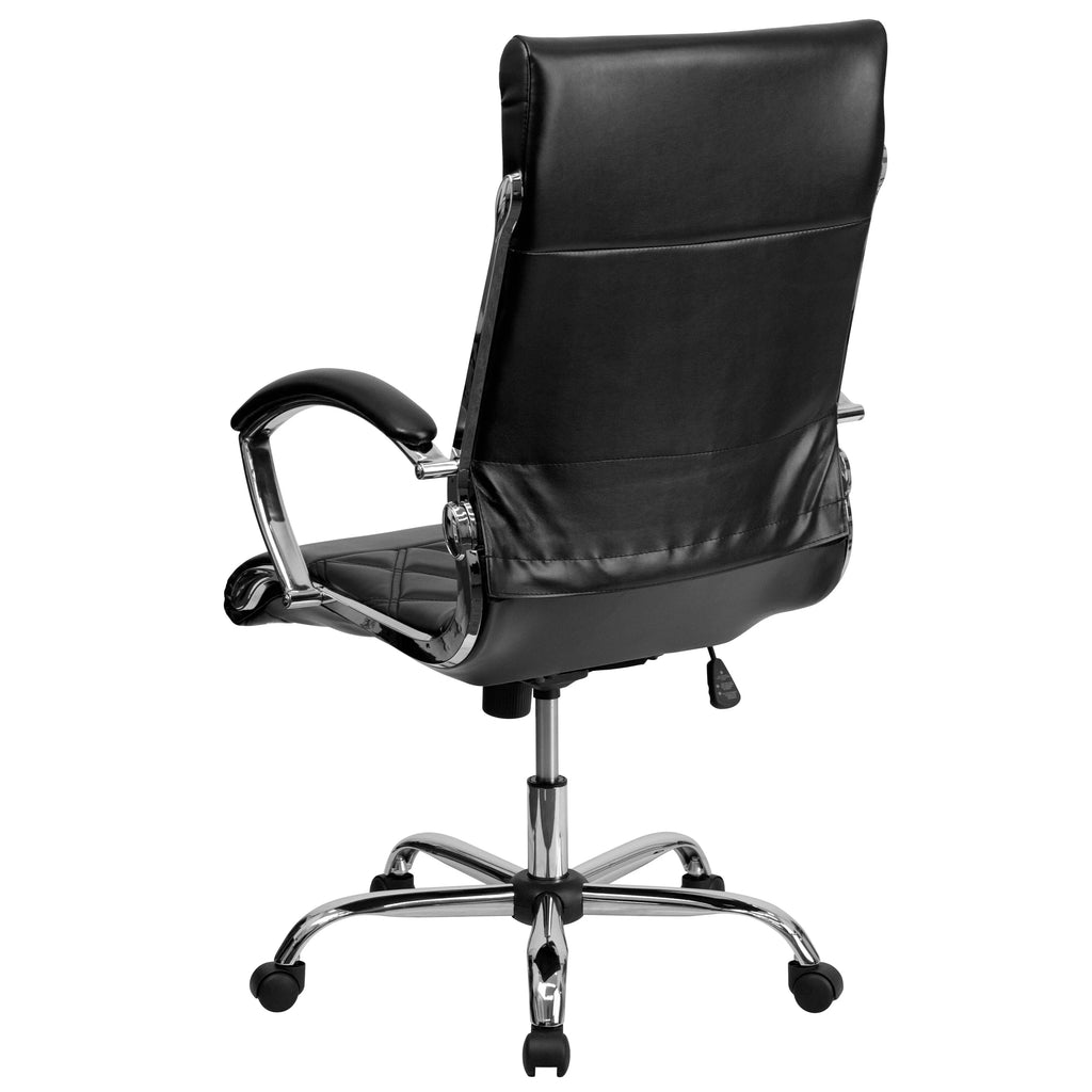 Black Leather Adjustable Swivel Office Chair T10990