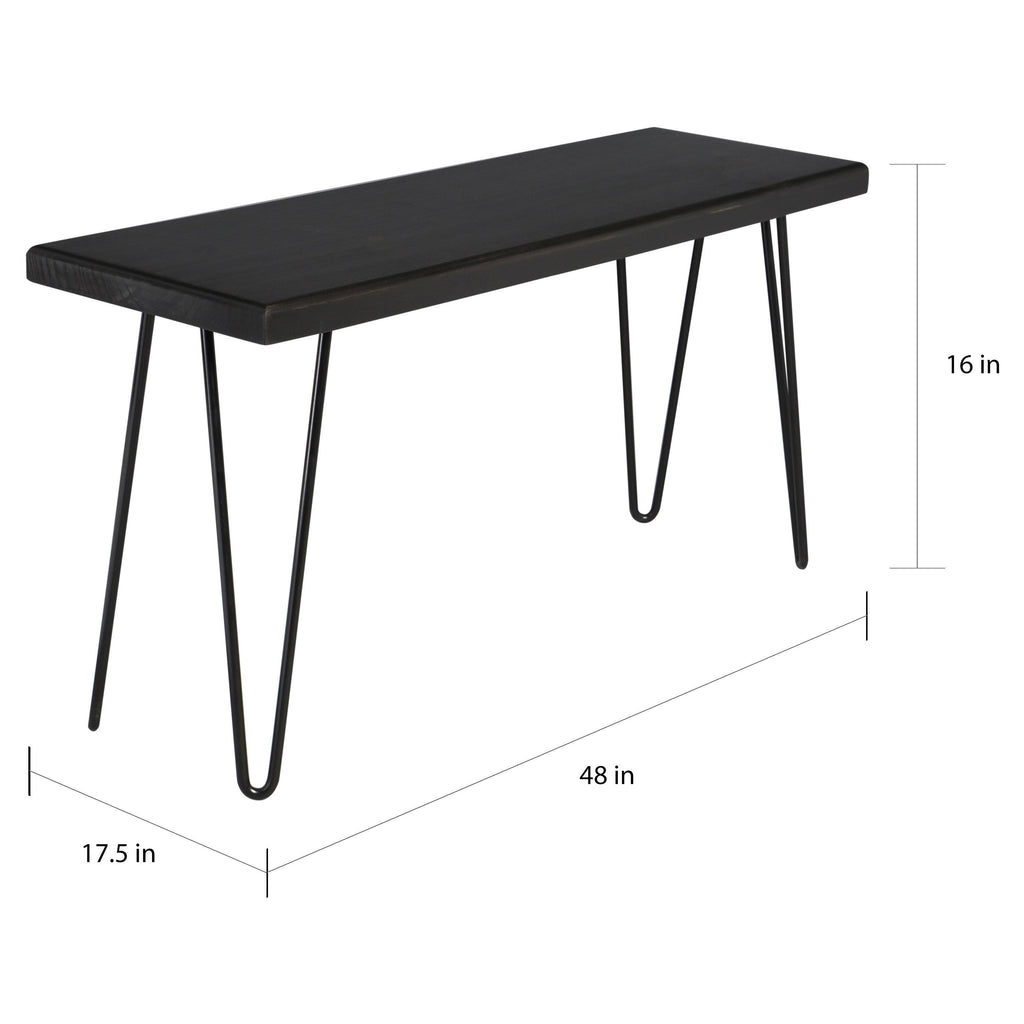 Dark Brown Wood Bench S817726