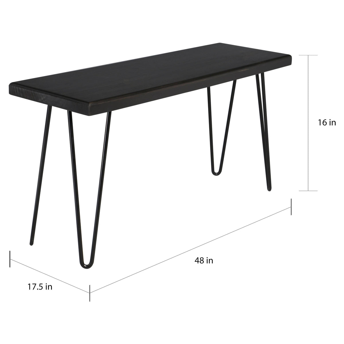 Dark Brown Wood Bench S817726