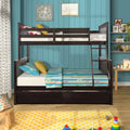 Twin-Over-Full Bunk Bed with Ladders and Two Drawers E903