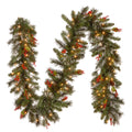 Pre-Lit Artificial Christmas Garland, Green, White Lights, 9 Feet L982