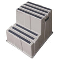 2 Steps Plastic Step Stand, 500 lb. Load Capacity, Gray B2109