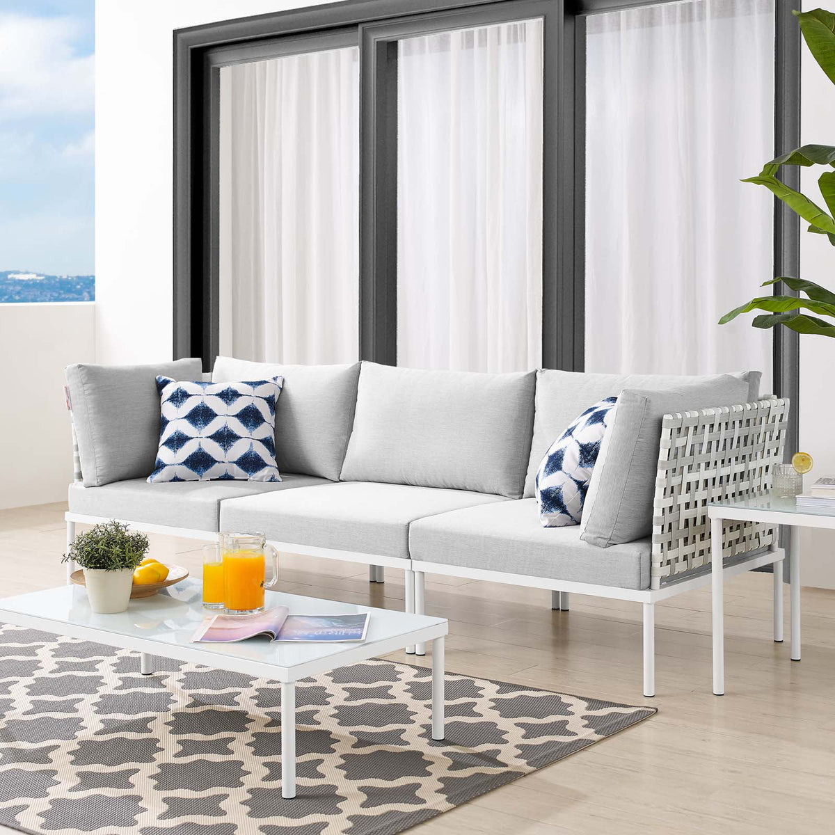 Grey Aluminum Outdoor Sofa P36554