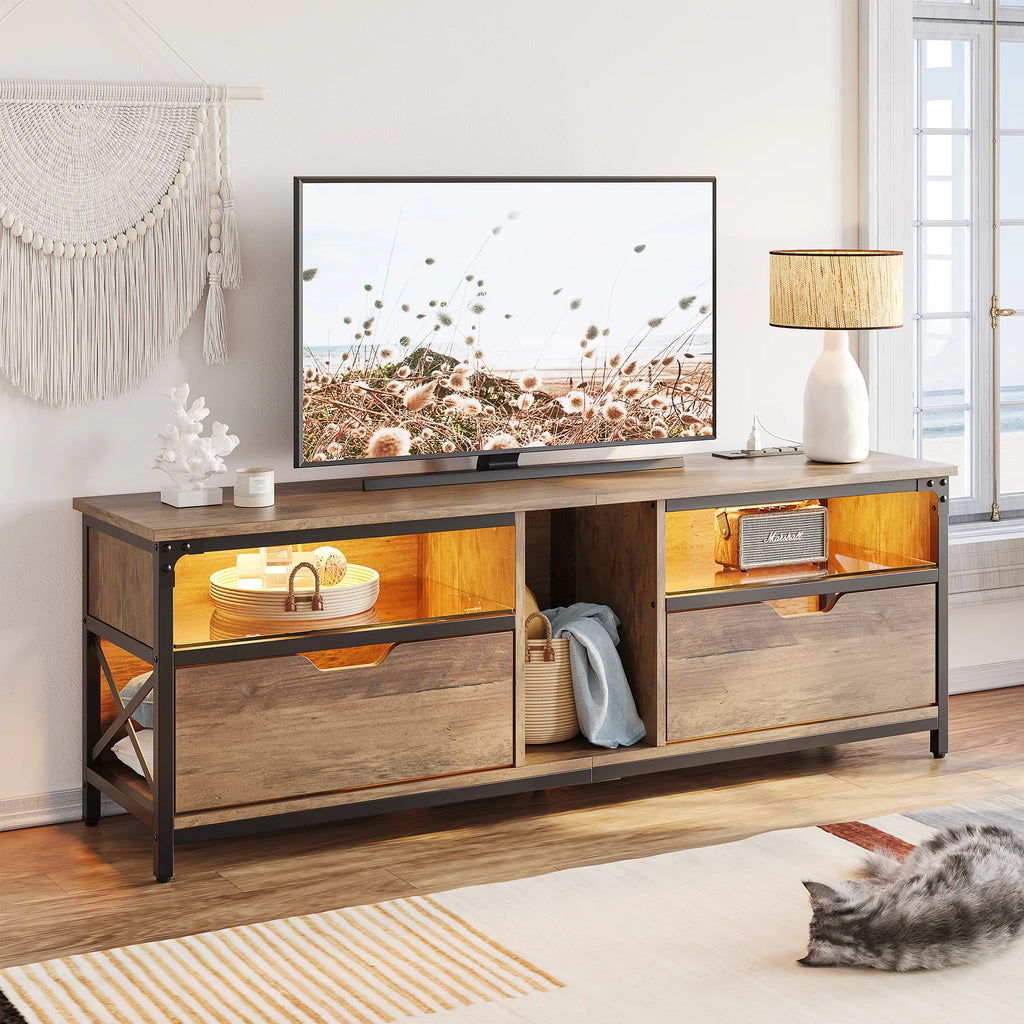 Weathered Rustic Oak TV Stand E530