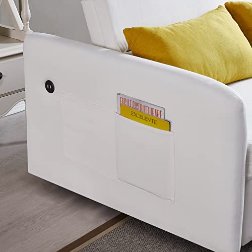 Velvet Tufted Twin XL Convertible Sleeper Couch Bed with Pillows N589