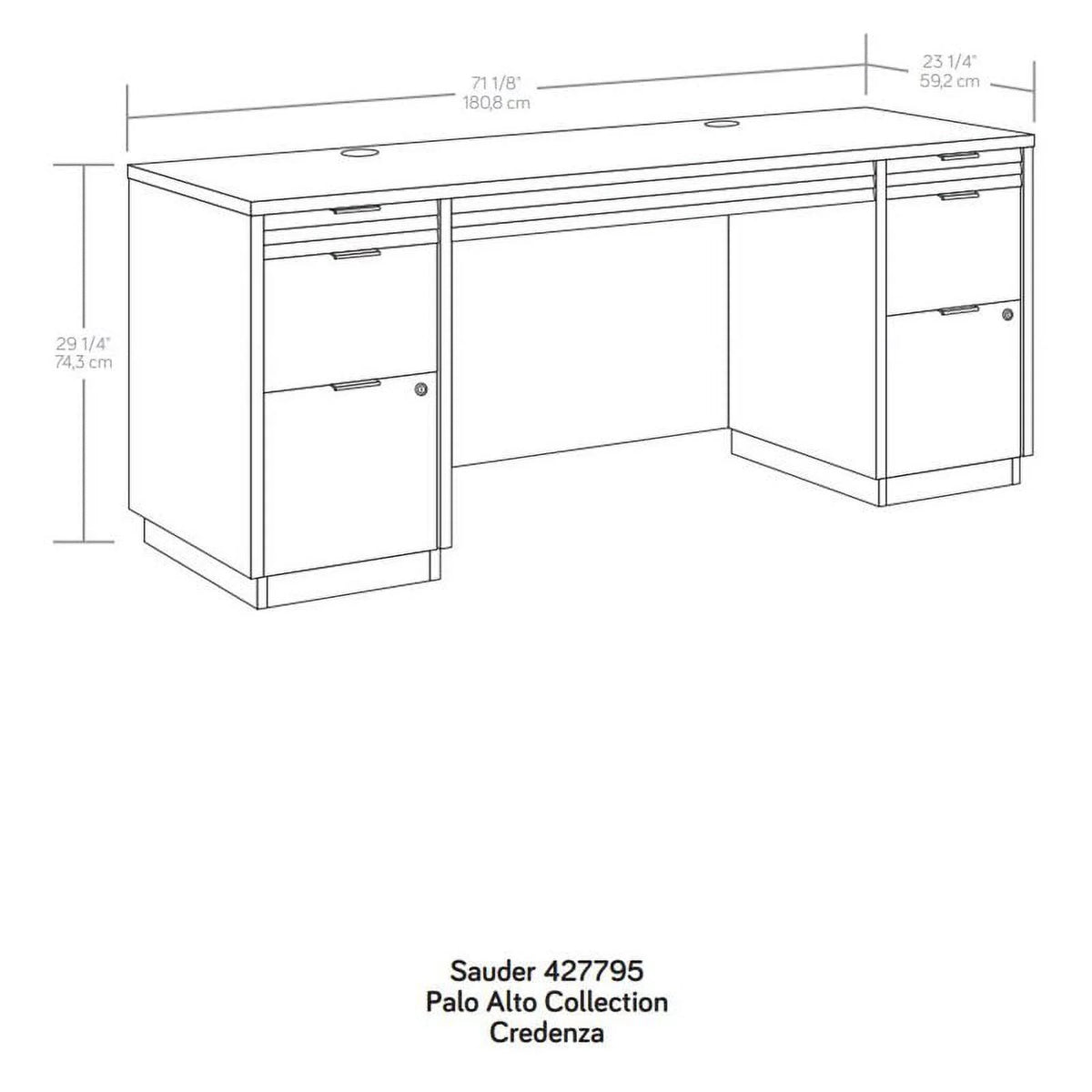 72" Wooden Computer Credenza Desk in Spiced Mahogany M467