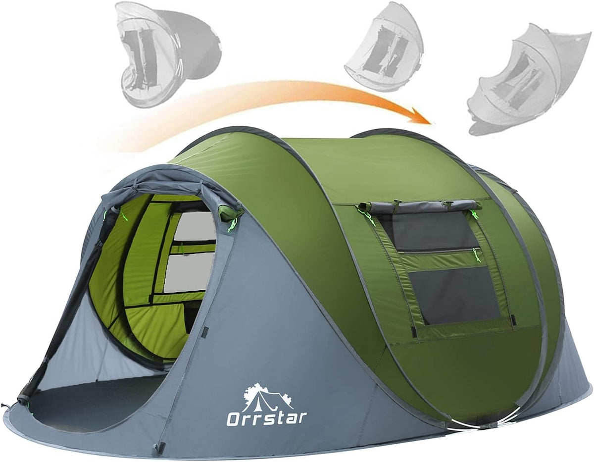 4 Person Waterproof Pop Up Tent with 2 Big Doors B7950