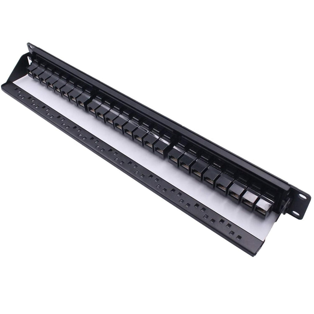 24 Port CAT6 Pass Through Coupler Patch Panel with Back Bar, Unshielded Keystones, Pack of 2 K68513