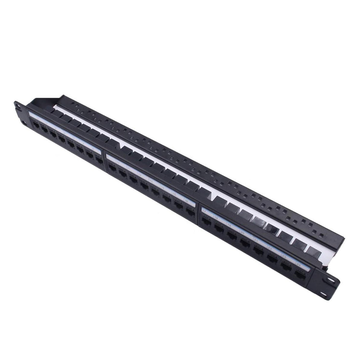 24 Port CAT6 Pass Through Coupler Patch Panel with Back Bar, Unshielded Keystones, Pack of 2 K68513