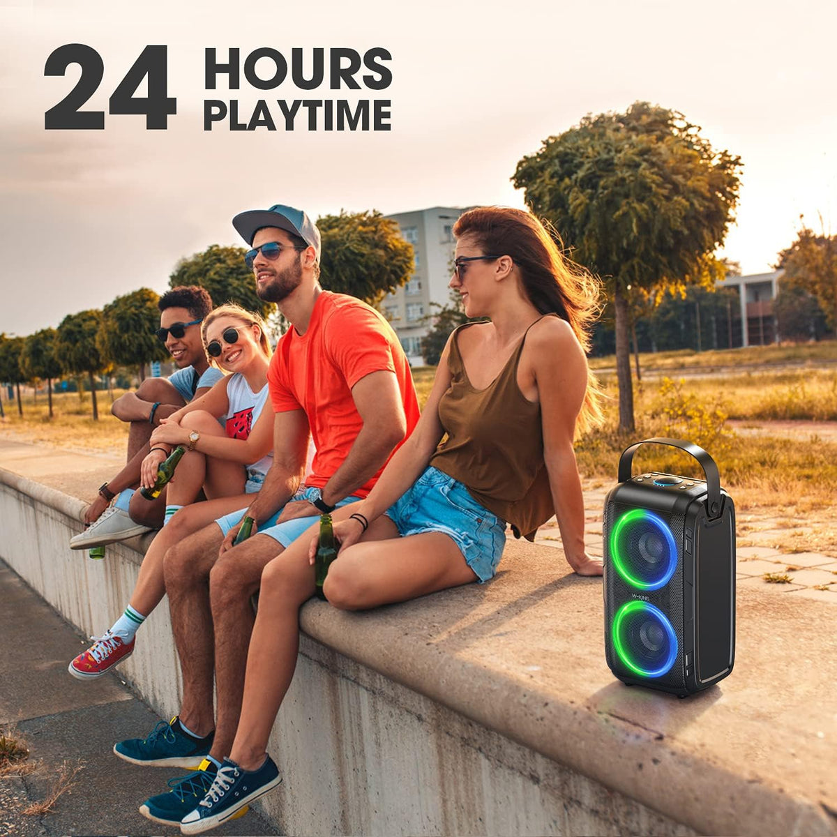 80W Bluetooth Speaker with LED Lights X9739