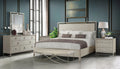 Solid Wood Bedroom Set with Metal Frame King Bed Dresser Mirror 2 Nightstands and Bench X220066