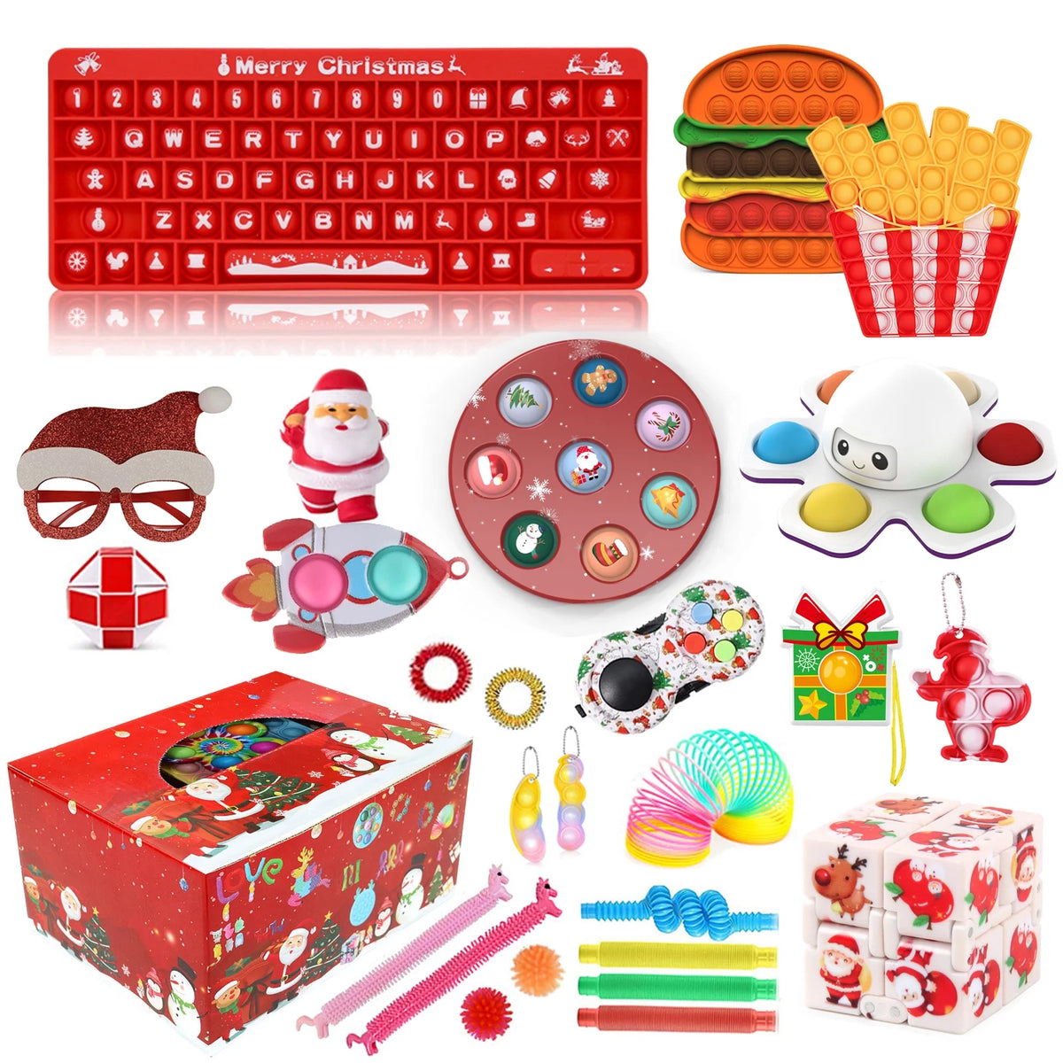 27PCS Christmas Pop Bubble Sensory Fidget Toy Pack M2733