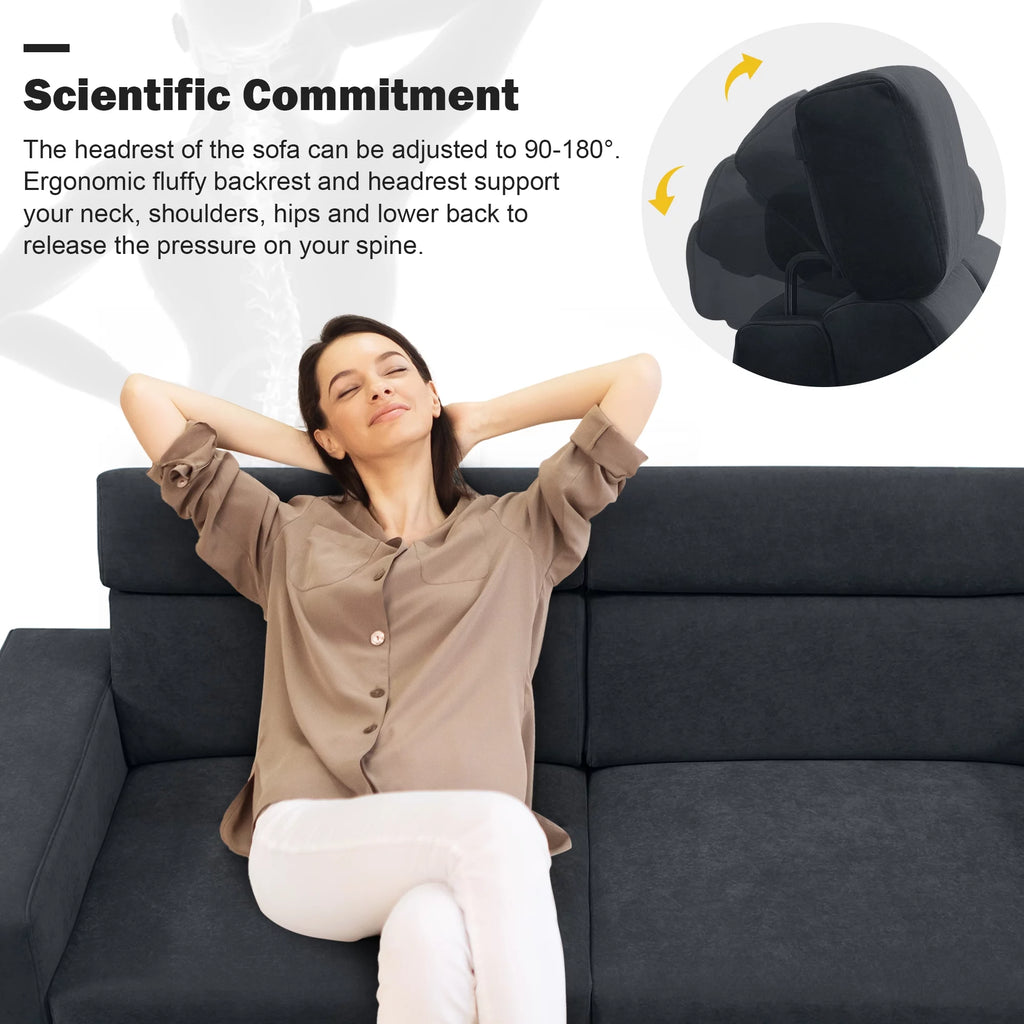 Black Velvet 2-Seater Sofa M888069