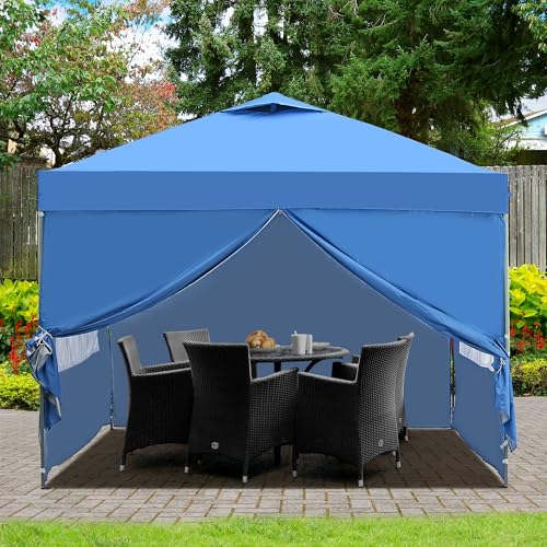 10x10ft Pop-up Canopy Tent with 4 Removable SideWalls B313