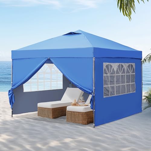 10x10ft Pop-up Canopy Tent with 4 Removable SideWalls B313