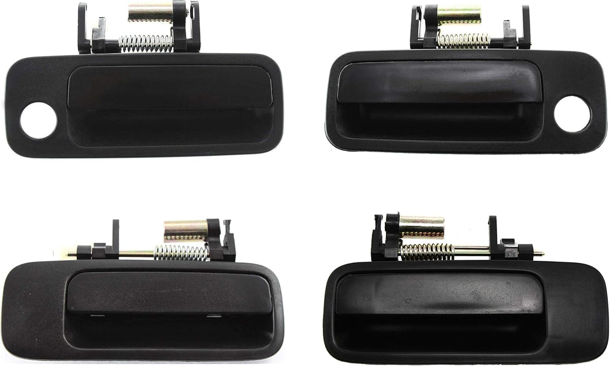 Front and Rear Exterior Door Handle Set of 4 Smooth Black L365698