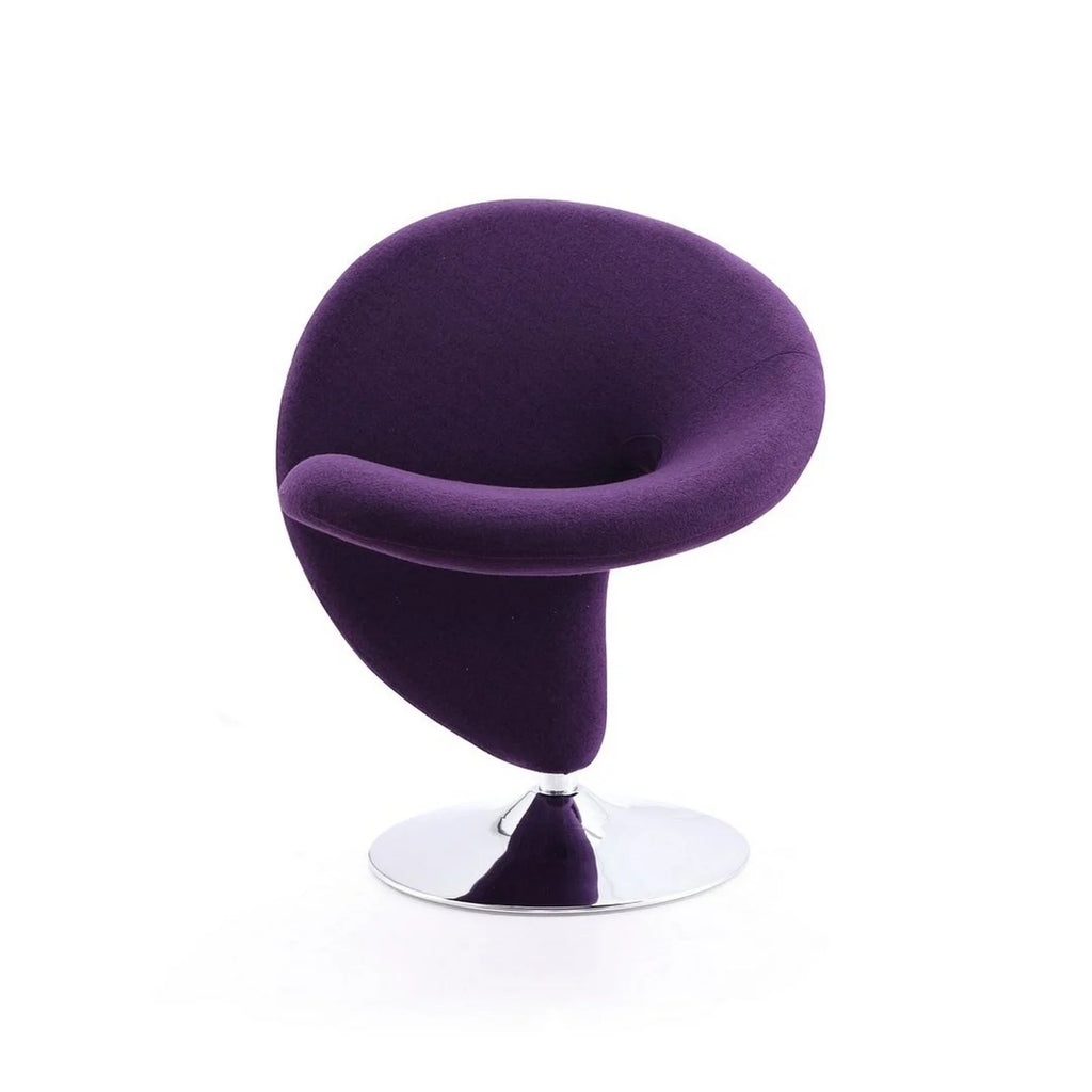 Purple Fabric Swivel Accent Chair A871