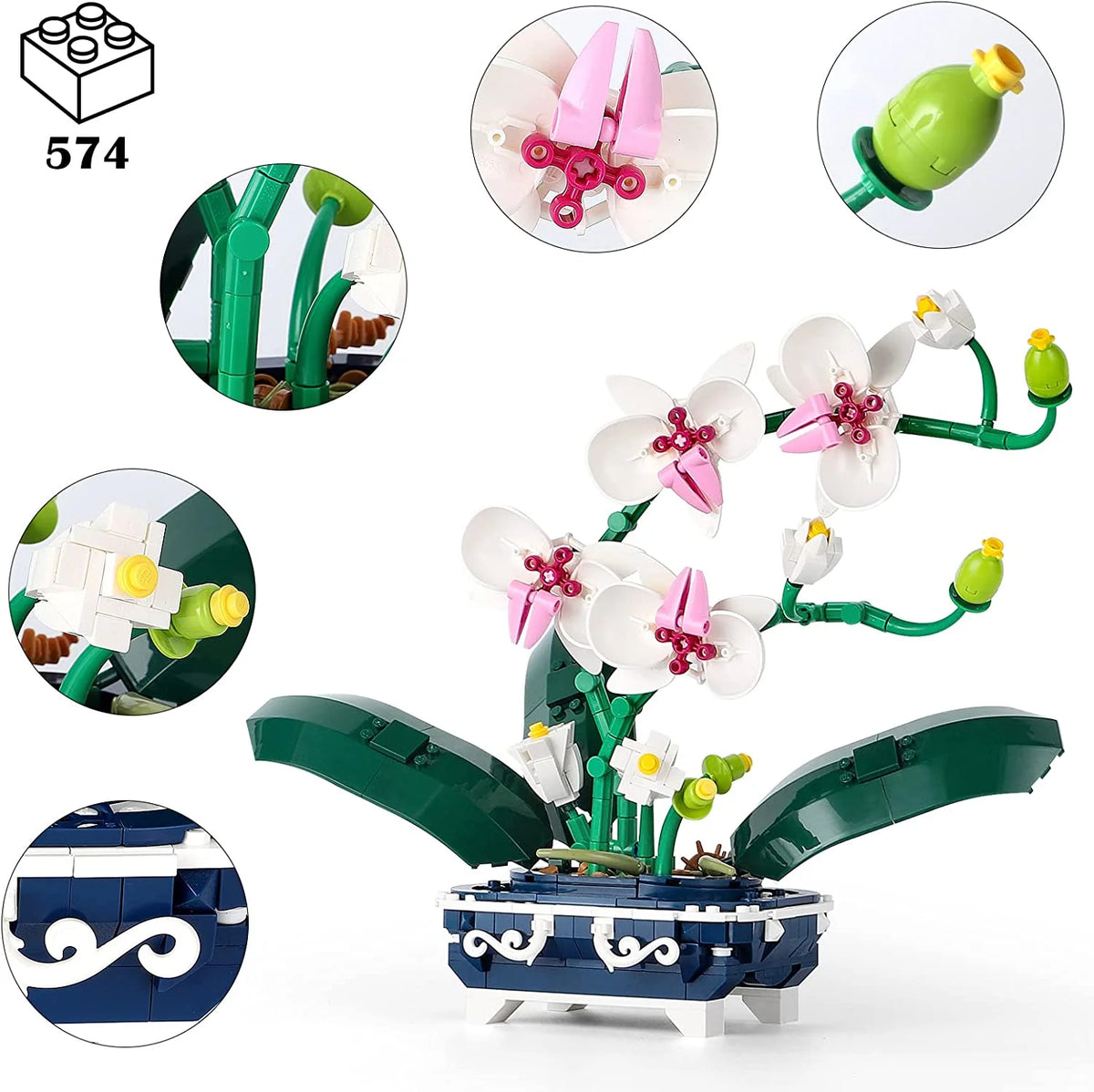 Flower Bouquet Building Kit, DIY Building Blocks Set C32637