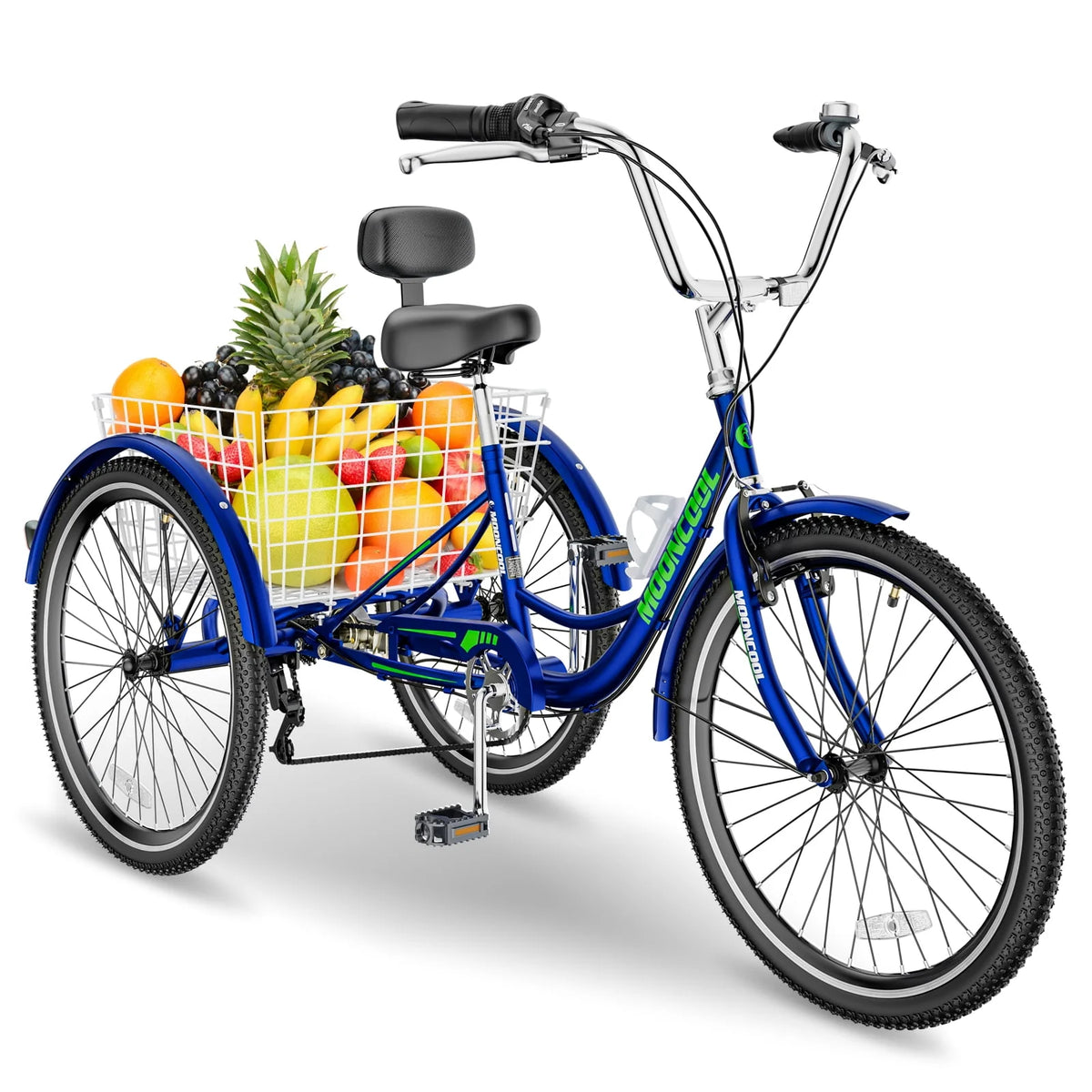 26 Adult Tricycle 3 Wheel 7 Speed 450lbs Capacity Cruise Trike with Shopping Basket R8270
