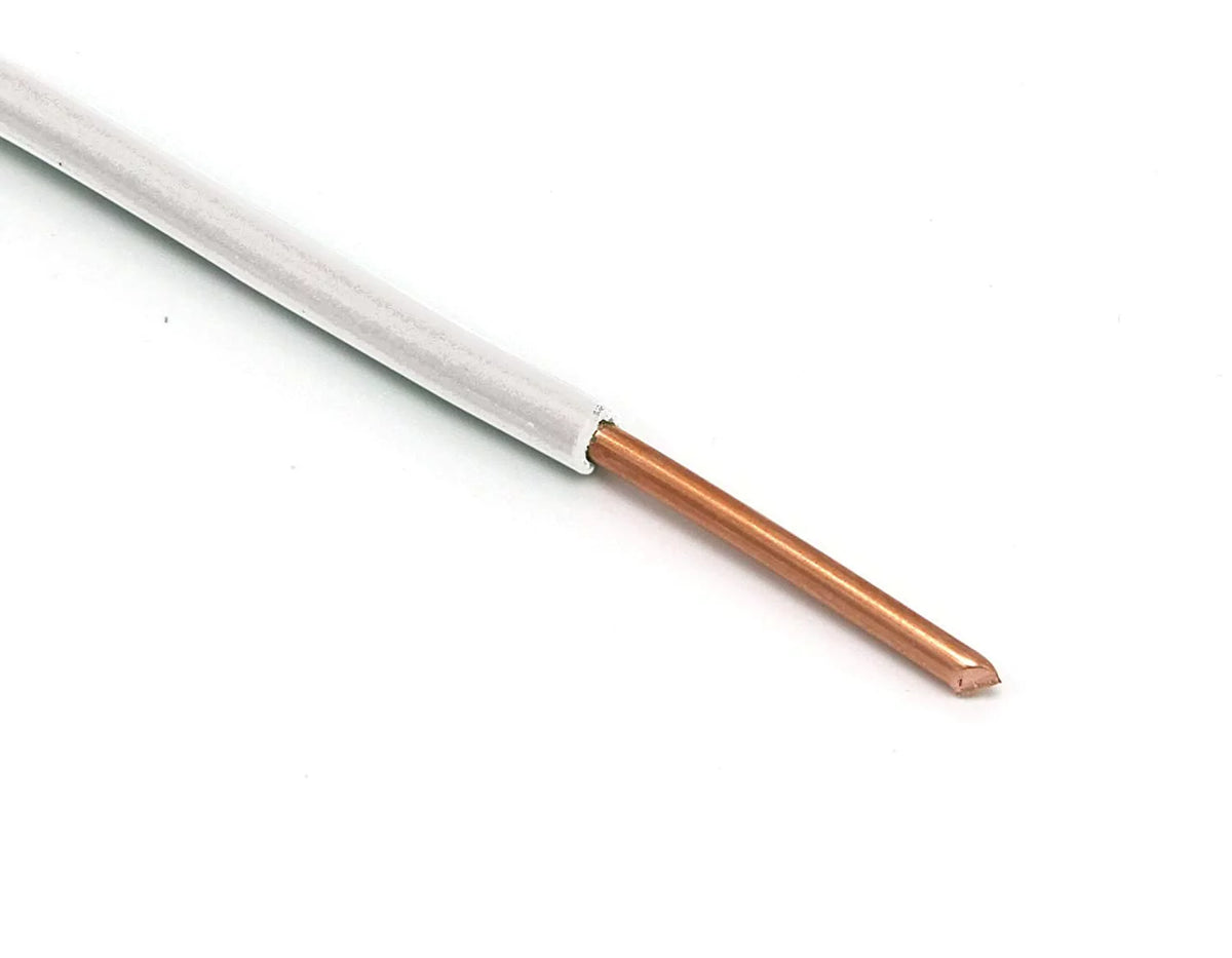 14 AWG Insulated Solid Copper THHN / THWN Wire 100 Feet White S60939