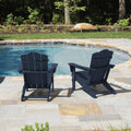 Blue 2PCS Plastic Folding Adirondack Chair H459